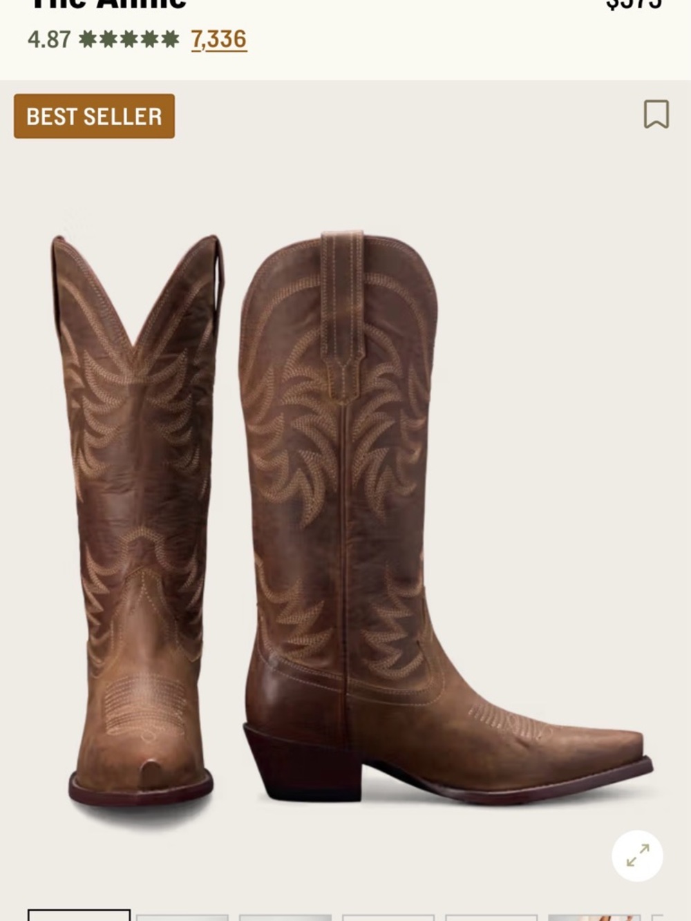 Tecovas Women's Annie Boot Brown Leather Size 9.5 - Picture 2 of 12